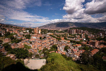 Fototapeta na wymiar Medellin city from the west with its mountains