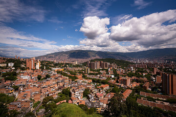 Fototapeta na wymiar Medellin city from the west with its mountains