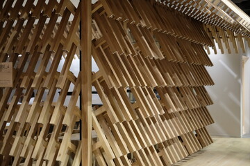 Japanese art wooden divider wall