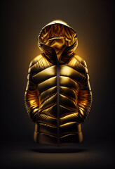 gold warm down winter jacket