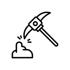 pickaxe icon for your website design, logo, app, UI. 