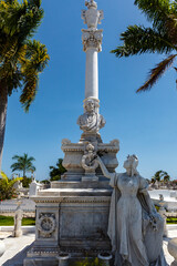 Obraz premium Rich decorated grave at the Santa Ifigenia Cemetery in Santiago de Cuba, Cuba, Caribbean