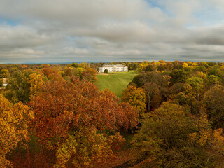 Erdody castle park in autumn.Amazing fall colored landscape. This place is in west Hungary near by...