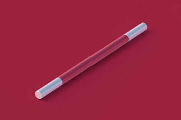 Magic wand of magenta on red background. Color of the year 2023. 3d render