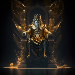 Fototapeta na wymiar Monarch In Golden Throne. Generative AI 
