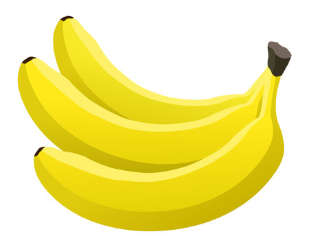 Bunch of bananas. Vector clipart isolated on white background.