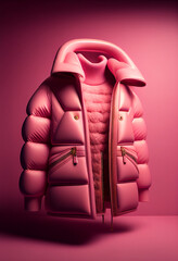 pink warm down winter jacket