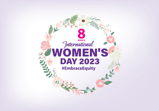 Idea for an International Women's Day poster. Acceptance of fairness: an example of the background The 
Women's Day campaign for 2023 will be called "EmbraceEquity."