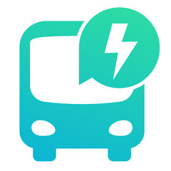 electric bus, green transport icon