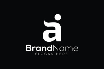Letter a man icon logo design template