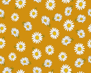 seamless daisy pattern vector 