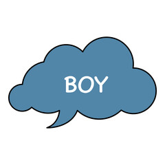 Baby boy cute gender party objects cartoon doodle kids clipart for baby shower invitation card nursery room decor poster