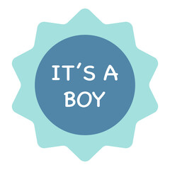 Baby boy cute gender party objects cartoon doodle kids clipart for baby shower invitation card nursery room decor poster