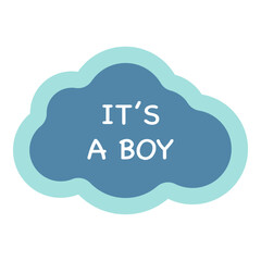 Baby boy cute gender party objects cartoon doodle kids clipart for baby shower invitation card nursery room decor poster