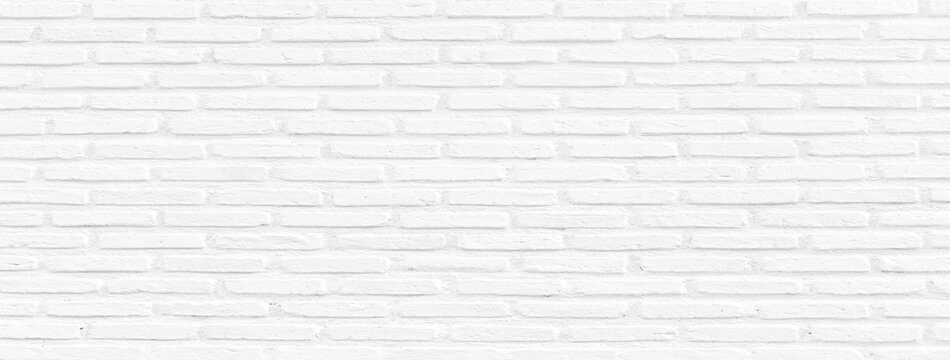 White brick wall texture background © natrot