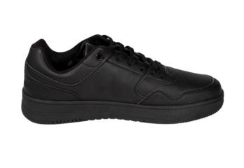 Single black shoes isolated on white background, png