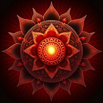 red chakra vector graphics, generative AI