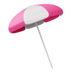 Summer elements, Colorful beach umbrella, 3d rendering