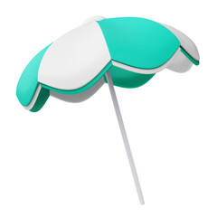 Summer elements, Colorful beach umbrella, 3d rendering