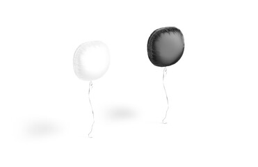 Blank black and white balloon square corners mockup, side view © Alexandr Bognat