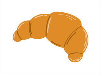 Croissant. Fresh baking for menu, cafe, bakery, logo. Vector illustration isolated on white.
