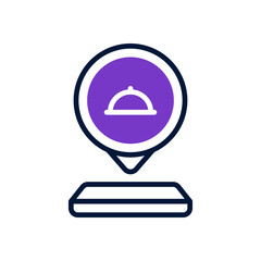 Fototapeta premium food location icon for your website design, logo, app, UI. 