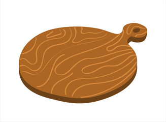 Wooden cutting board. Illustration isolated on white background.
