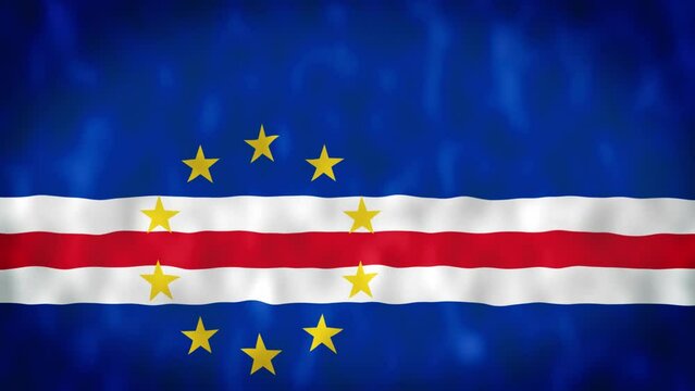 Animation of Cape Verdean flag. 4K. Cape Verde flag flying, Cabo Verde flag render animation