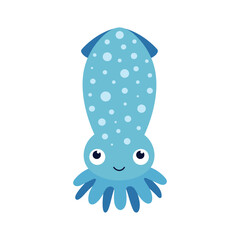 squid cartoon character isolated on white background