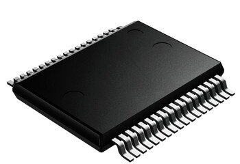 Black Metal Computer Chip 3d rendering