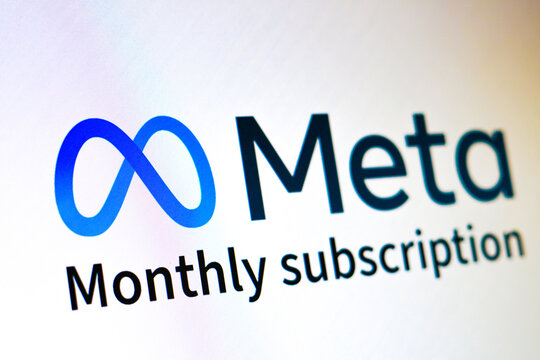 February 21, 2023, Brazil. In this photo illustration, the Meta Platforms logo and the words "Monthly subscription" is seen displayed on a computer screen.