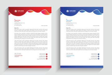 Modern colorful creative & clean business-style letterhead of your corporate project design. vector & illustration, corporate letterhead bundle template design.