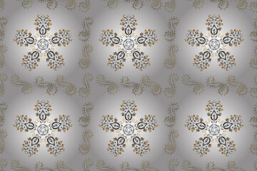 Seamless pattern with interesting doodles on colorfil background. Pano.