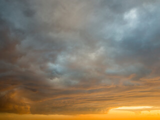Cloudy sunset sky background overlay. Ideal for sky replacement	