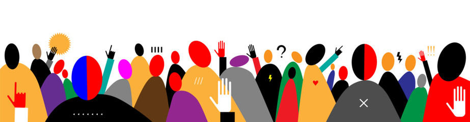 
protesting people
demonstration - abstract vector illustration  