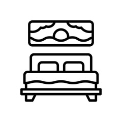 double bed icon for your website, mobile, presentation, and logo design.