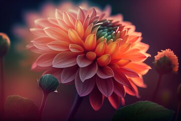 Flower garden of dahlia background. Created with Generative AI Technology