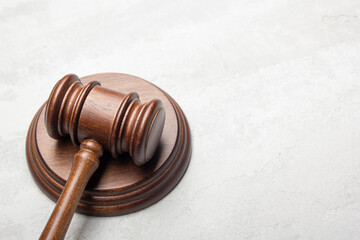 Judge gavel on white background. Law and justice background