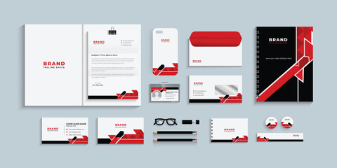 corporate identity template with digital elements. Vector company style for brand book and guideline. Minimal stationery design