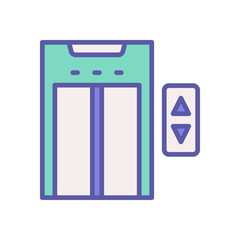 elevator icon with filled color style
