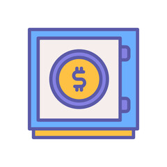 Fototapeta premium safe box icon with filled color style