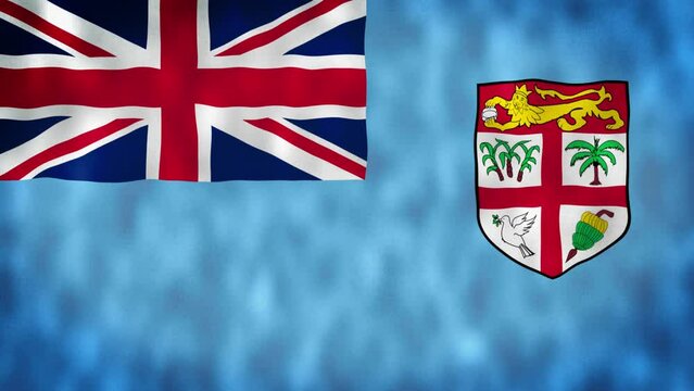 Animation of the Fijian flag. 4K. Fiji flag flying, Republic of Fiji flag render animation