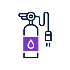 fire extinguishing icon with mix line and solid style