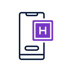 hotel app icon with mix line and solid style