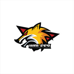 wolf esport logo design mascot