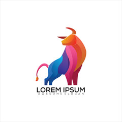 bull logo design gradient color