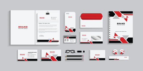 corporate identity template with digital elements. Vector company style for brand book and guideline. Minimal stationery design