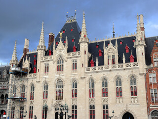 The Provincial Court, a neo-Gothic building on the Markt (main square) in Bruges, Belgium. It is the former meeting place for the Provincial Government of West Flanders.