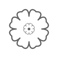 Flower on white background Round ornament Abstract flower element for creative design tasks Mandala Vector illustration