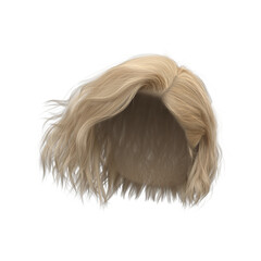 3d render illustration beauty short hair isolated blonde